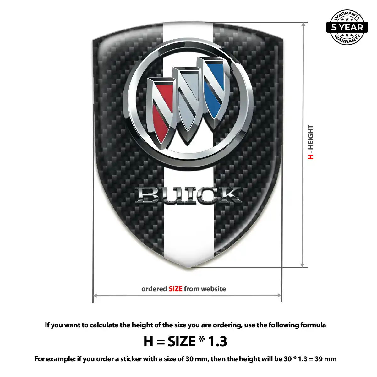 Buick Domed Logo Decal Resin Elite