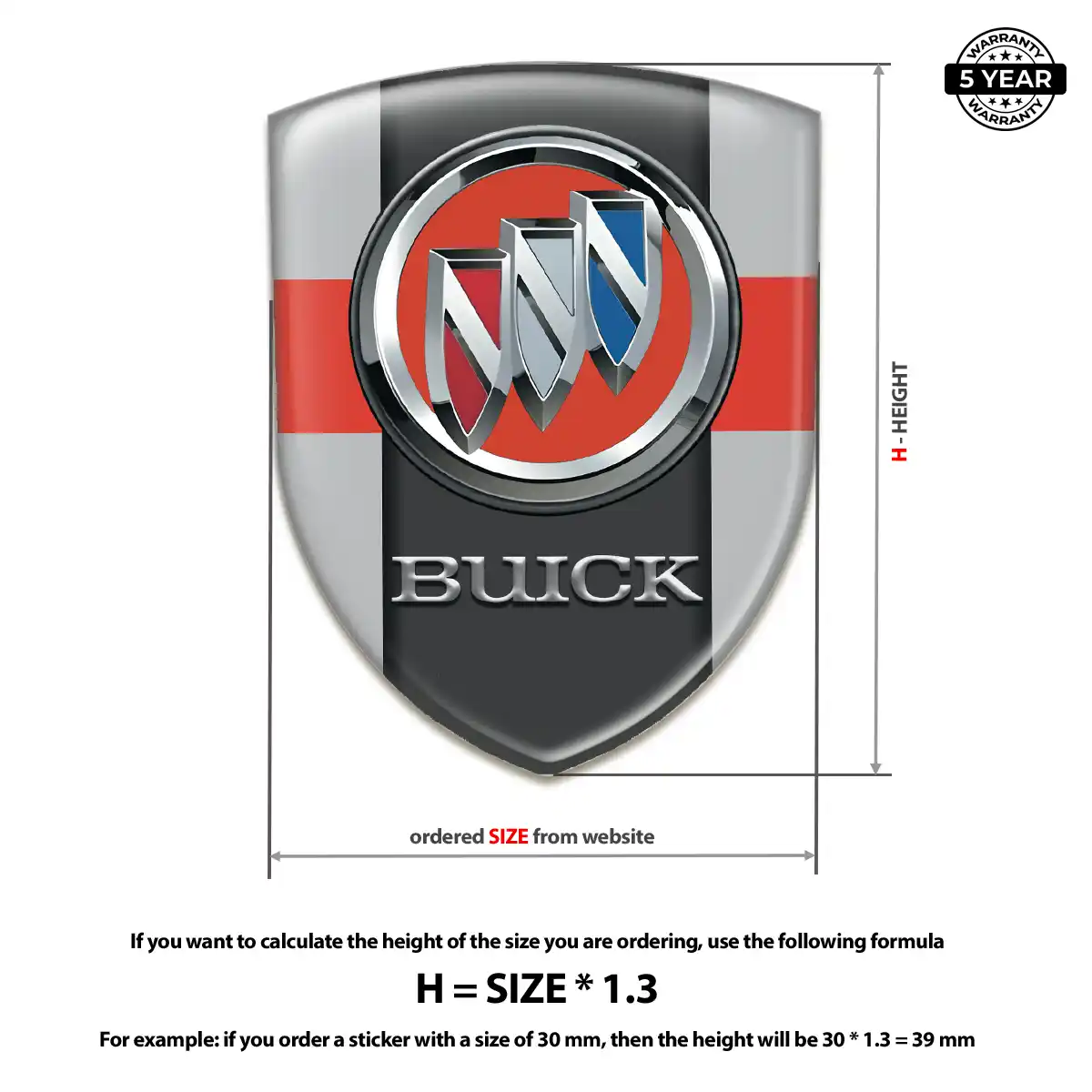 Buick Domed Logo Decal Resin Luxe
