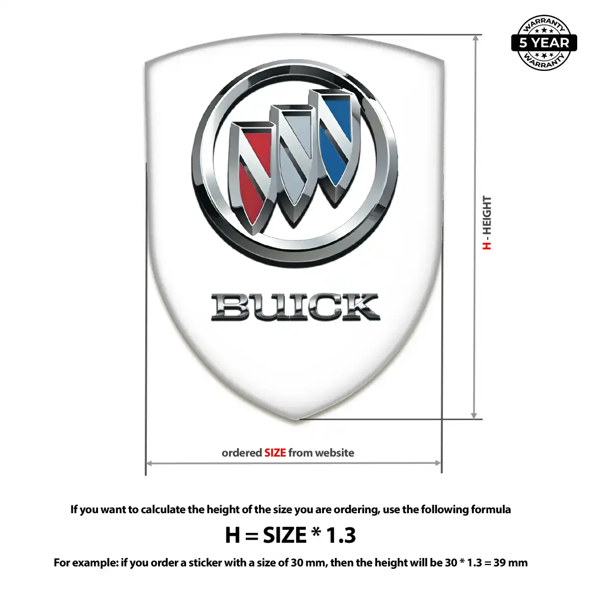 Buick Domed Logo Decal Sleek Style