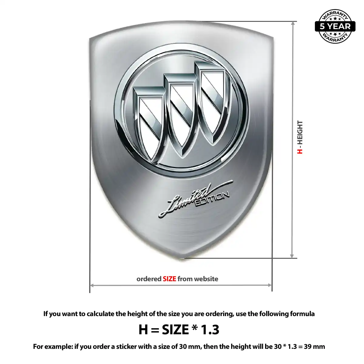 Buick Domed Logo Sticker Elite Finish