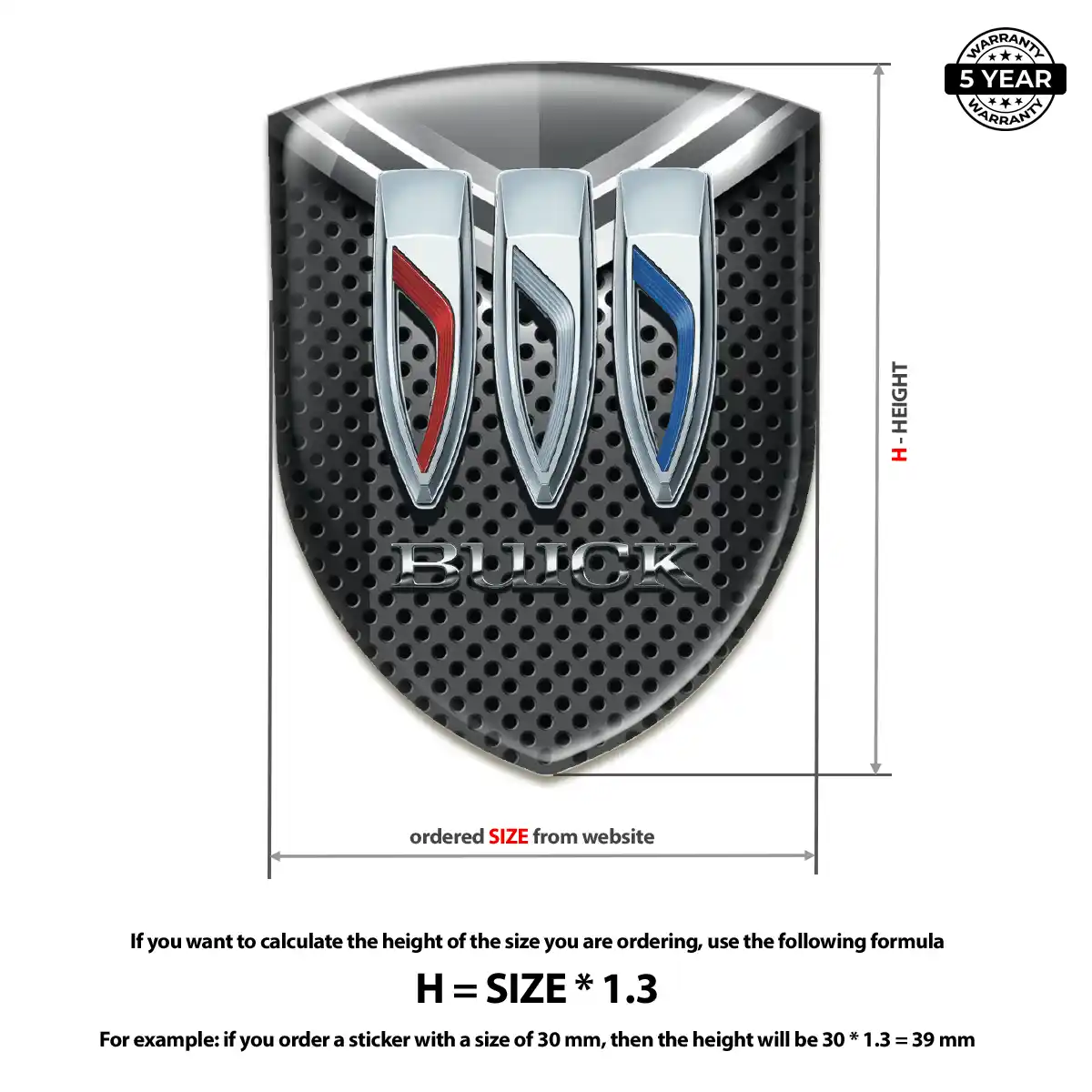 Buick Domed Logo Sticker Interior Luxe