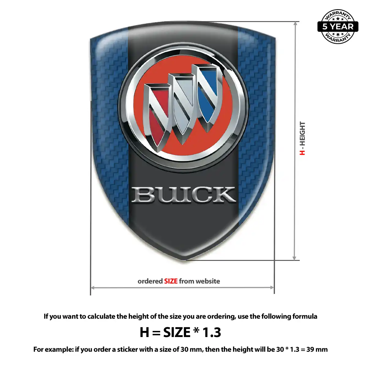 Buick Domed Logo Sticker Noble Edition