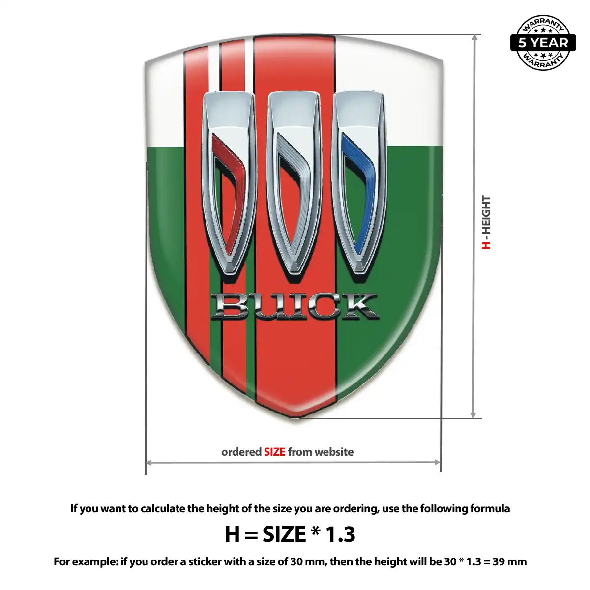 Buick Domed Logo Sticker Opulent Line