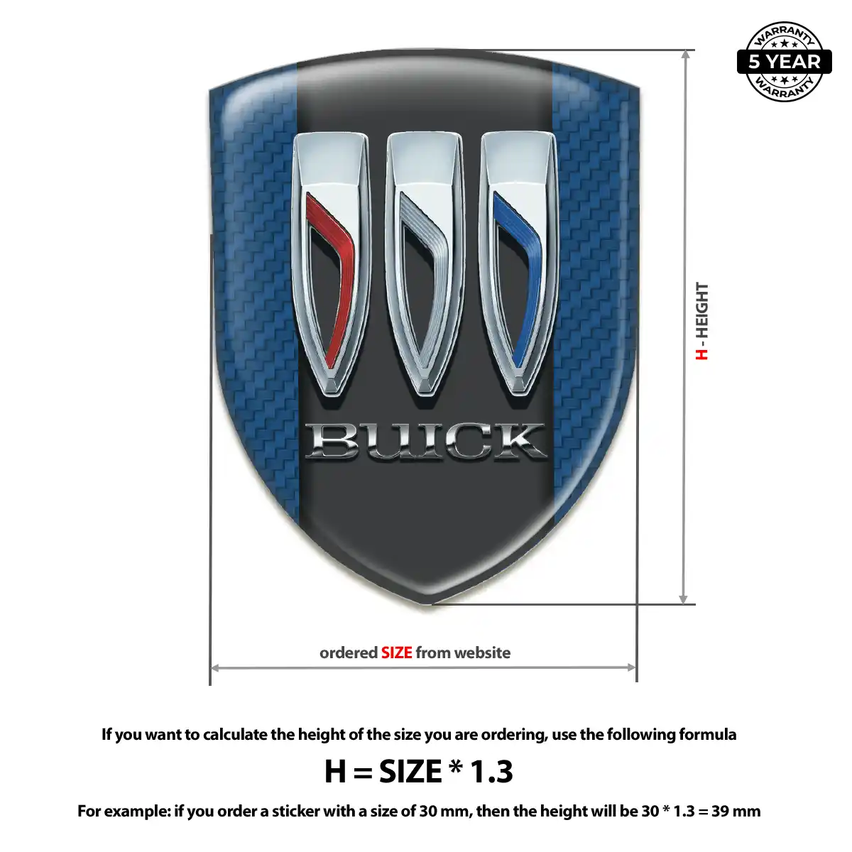 Buick Domed Logo Sticker Premium Dome
