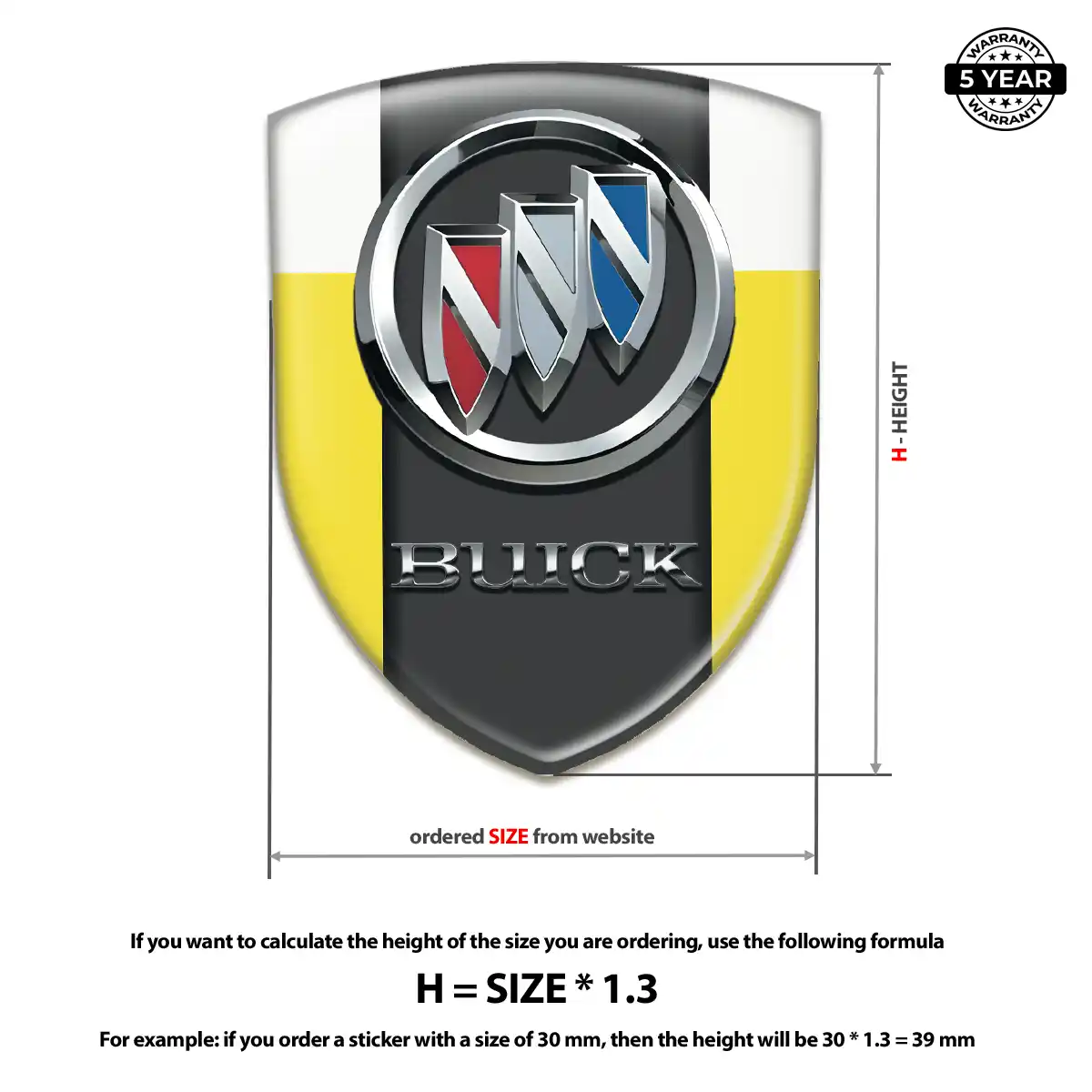 Buick Domed Logo Sticker Prime Quality