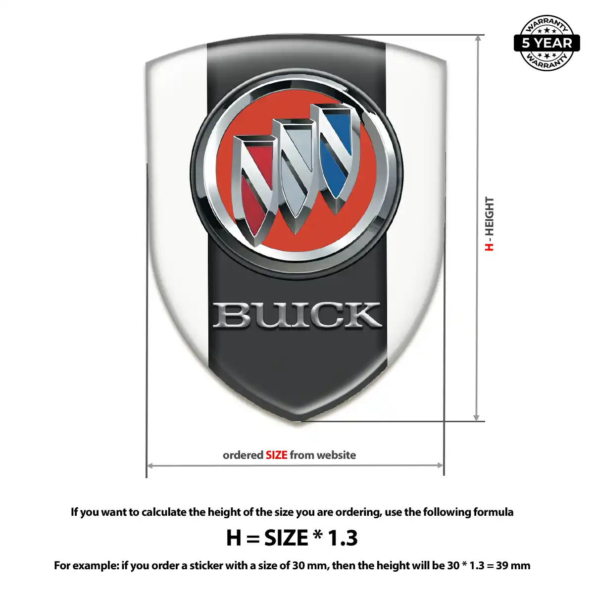 Buick Domed Logo Sticker Refined Design