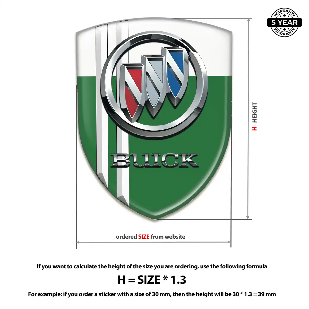 Buick Domed Logo Sticker Resin Elite