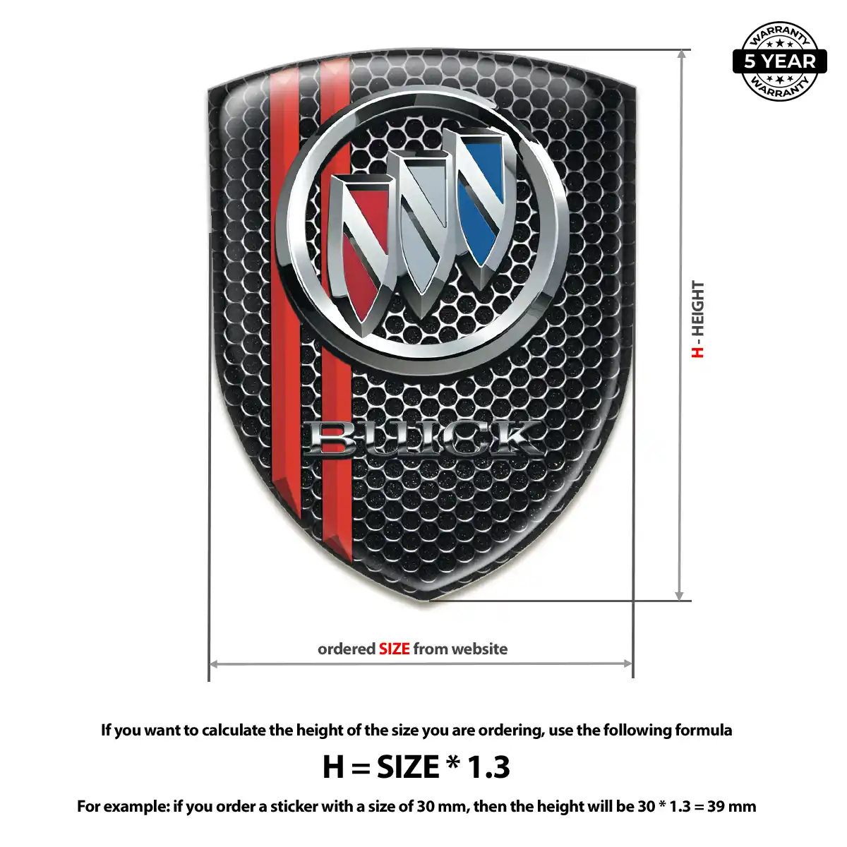 Buick Domed Logo Sticker Signature Grade