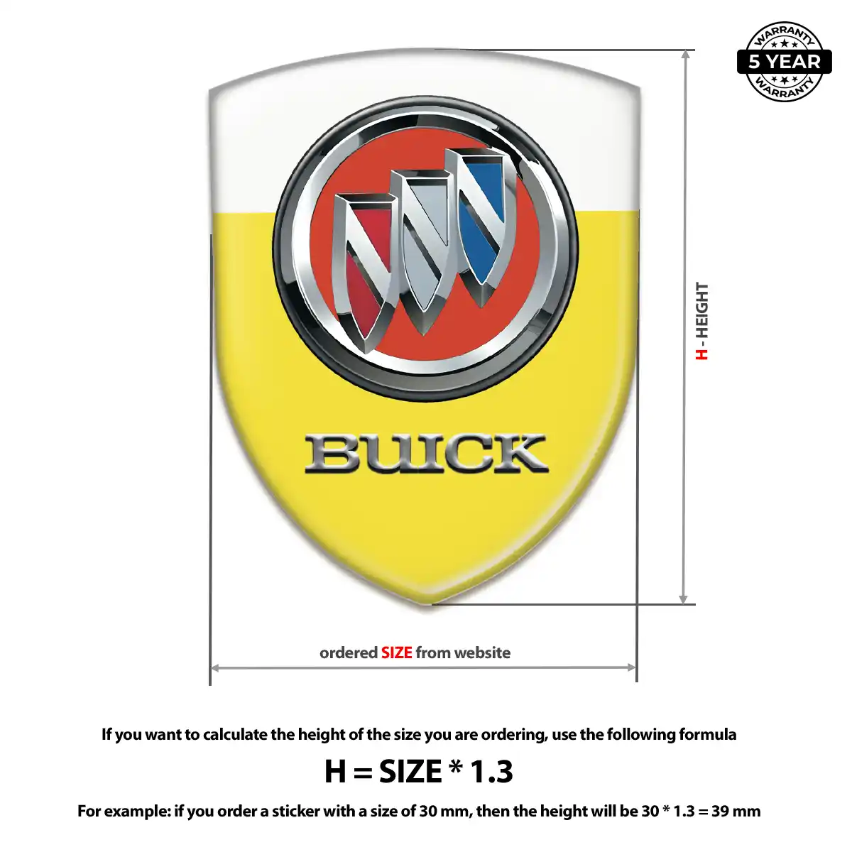 Buick Domed Logo Sticker Sleek Style