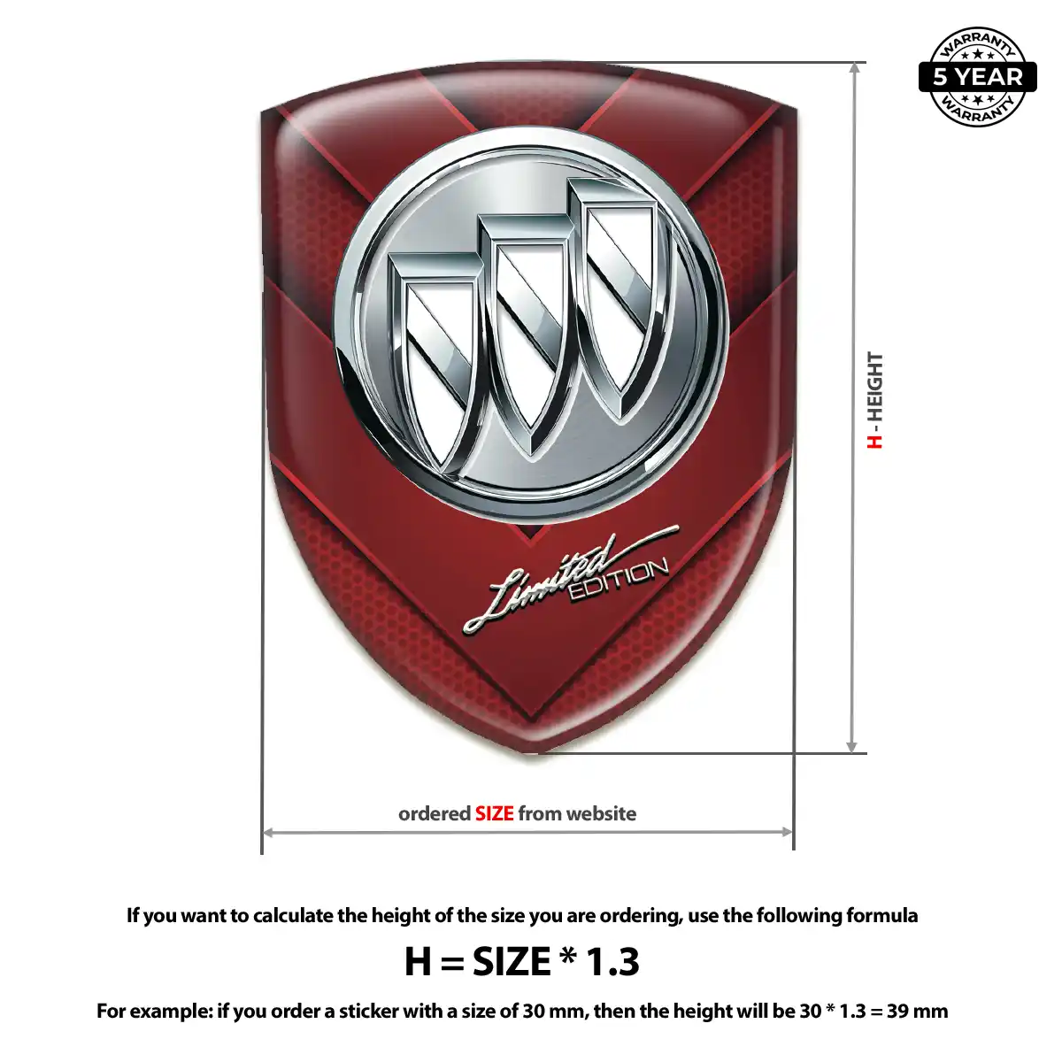 Buick Domed Logo Sticker Superior Craft