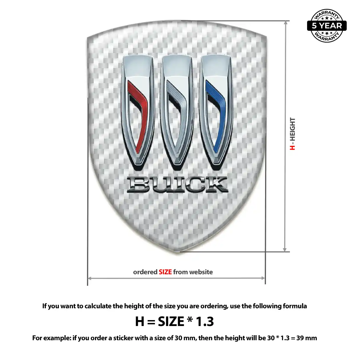 Buick Emblem Badge Logo Premium Dome