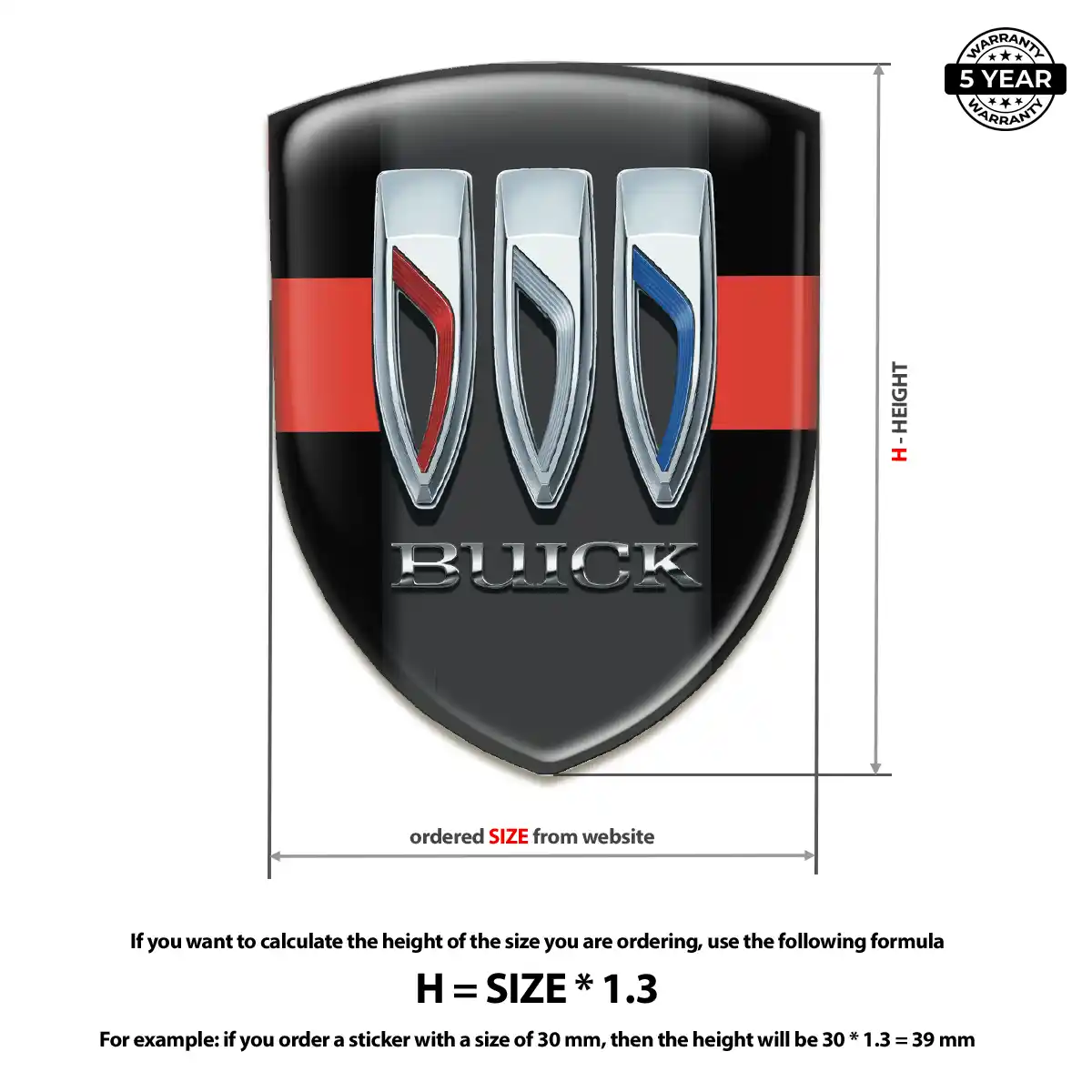 Buick Emblem Badge Premium Dome