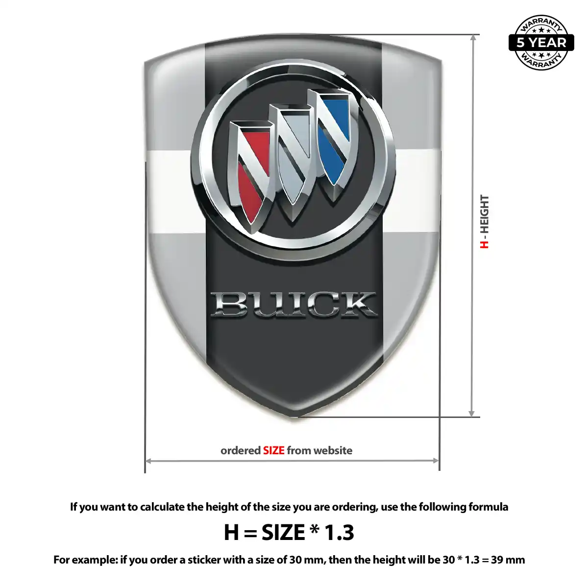 Buick Emblem Crest Premium Dome