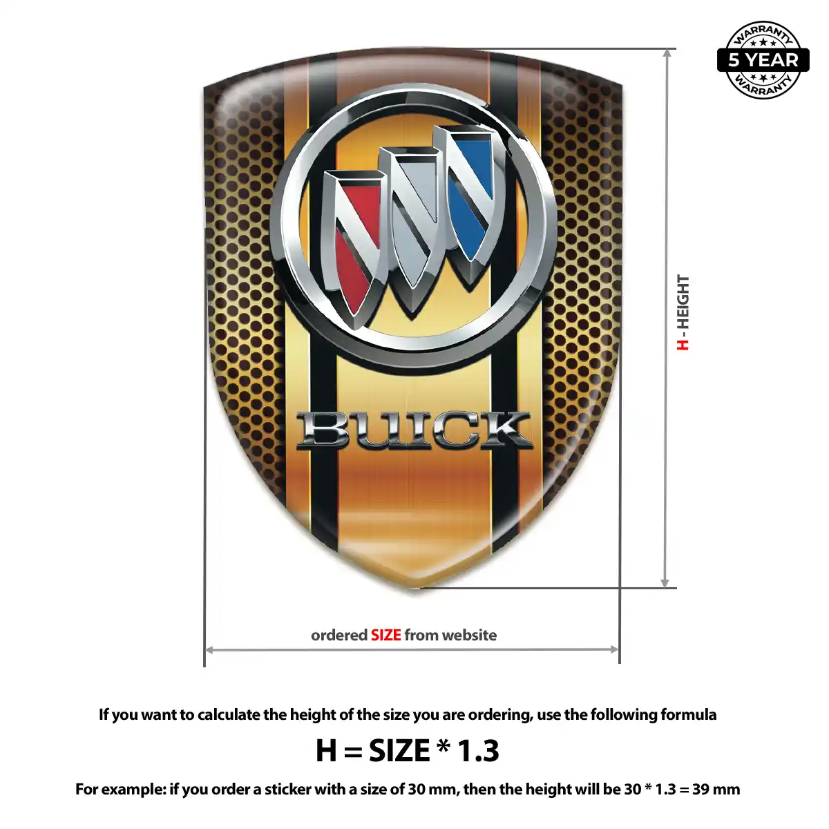 Buick Emblem Domed Badge Elite Finish
