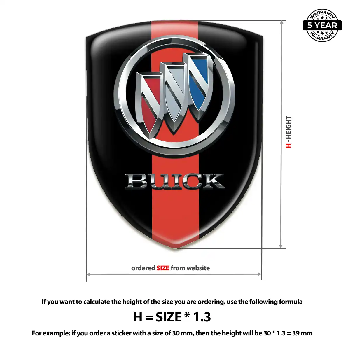 Buick Emblem Domed Badge Prime Quality