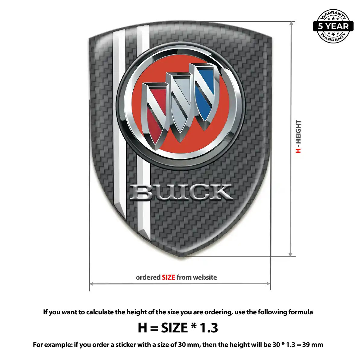 Buick Emblem Domed Badge Resin Elite