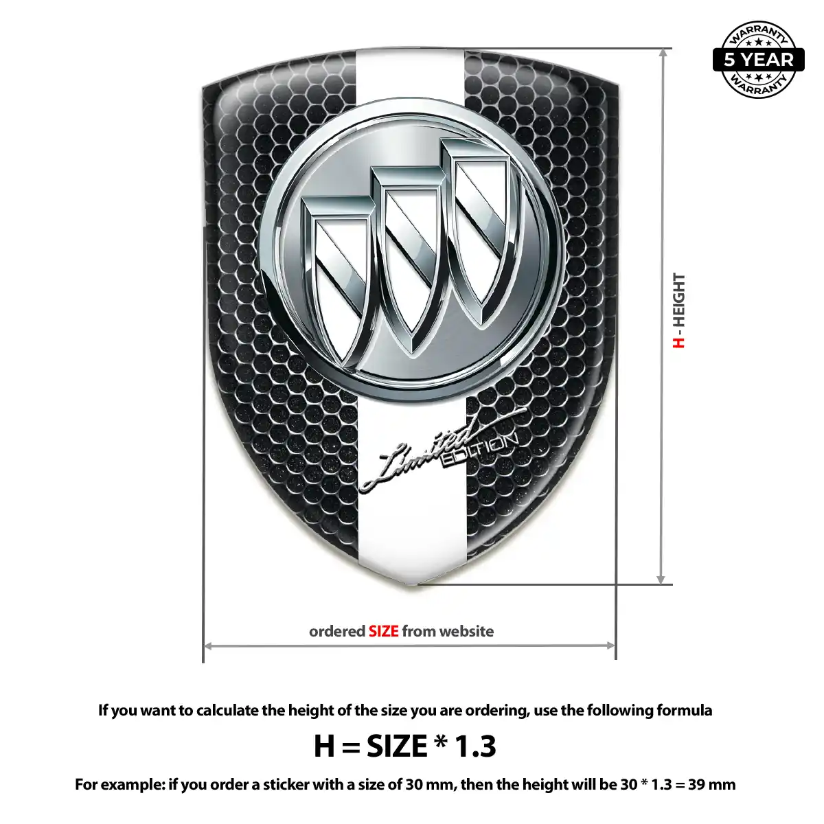 Buick Emblem Domed Badge Resin Luxe