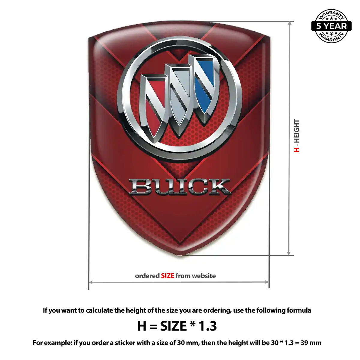 Buick Emblem Domed Badge Signature Grade