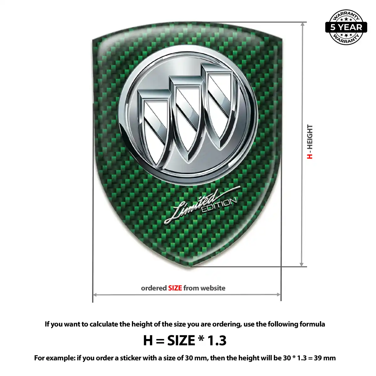 Buick Emblem Logo Badge Premium Dome