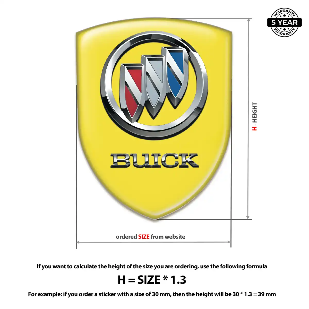 Buick Emblem Shield Premium Dome