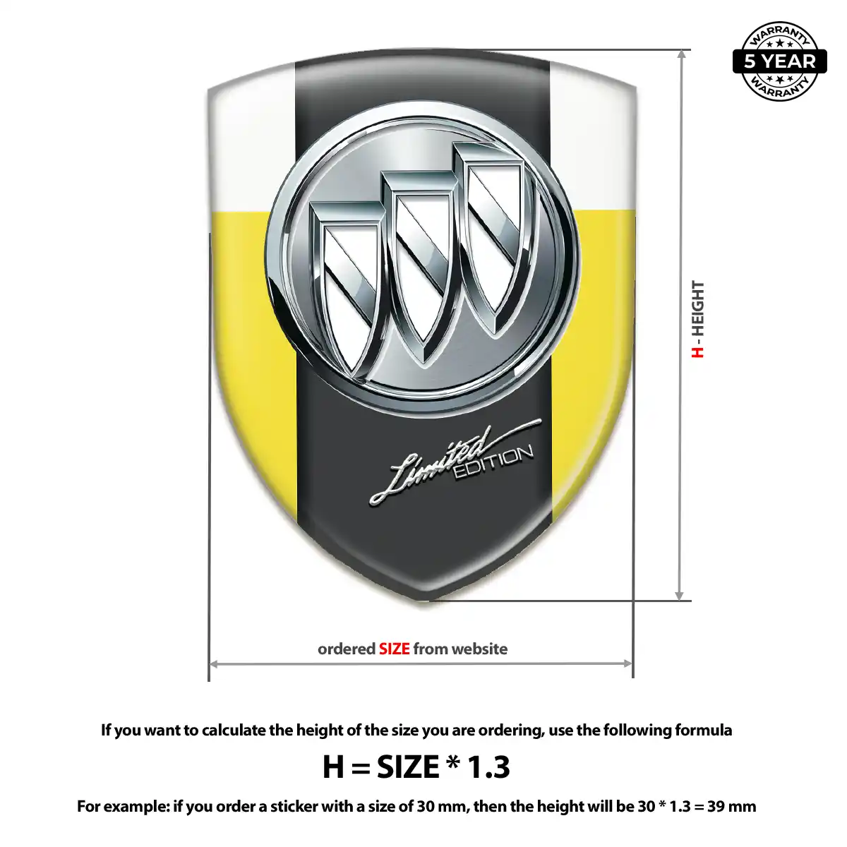 Buick Epoxy Domed Sticker Interior Luxe