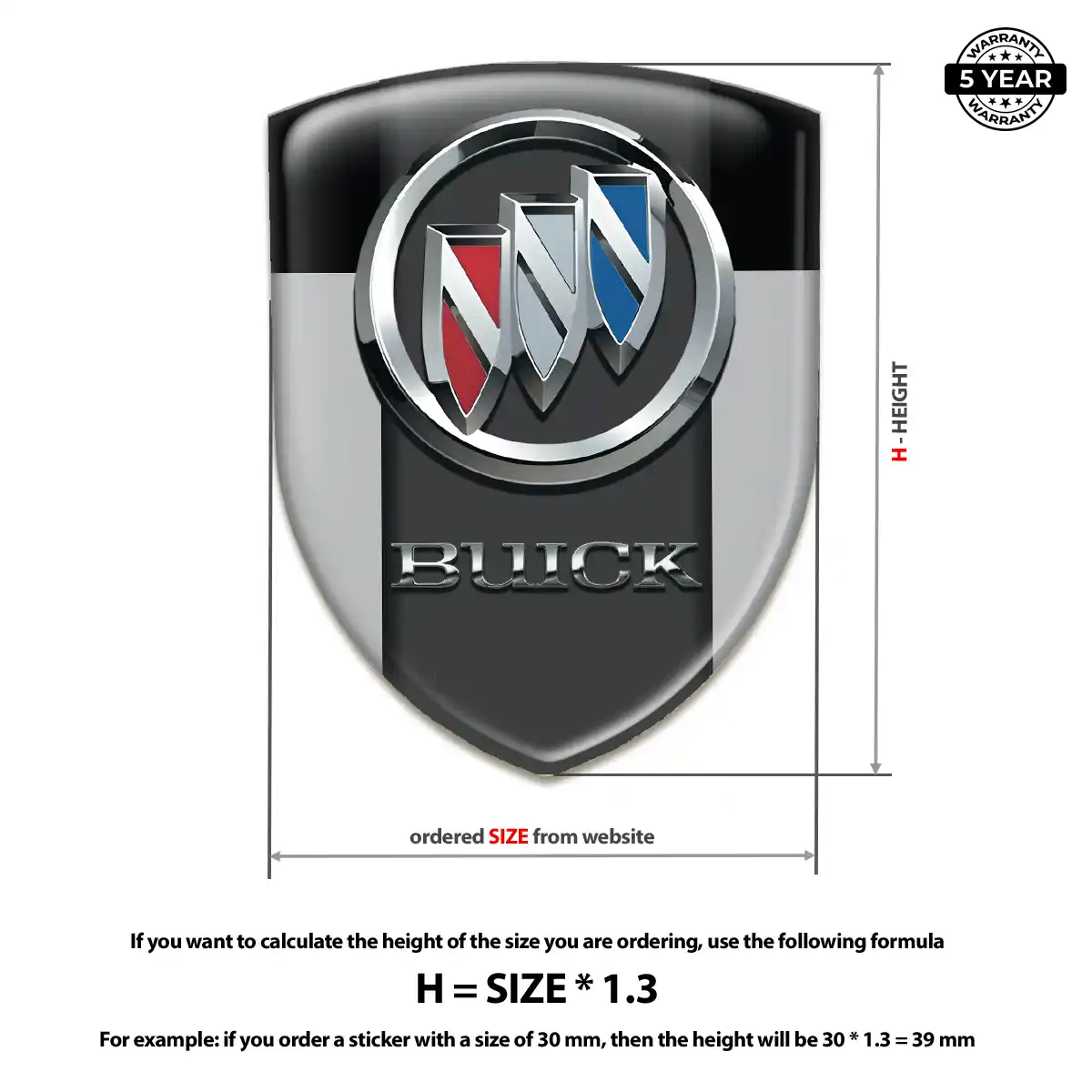 Buick Epoxy Domed Sticker Noble Edition
