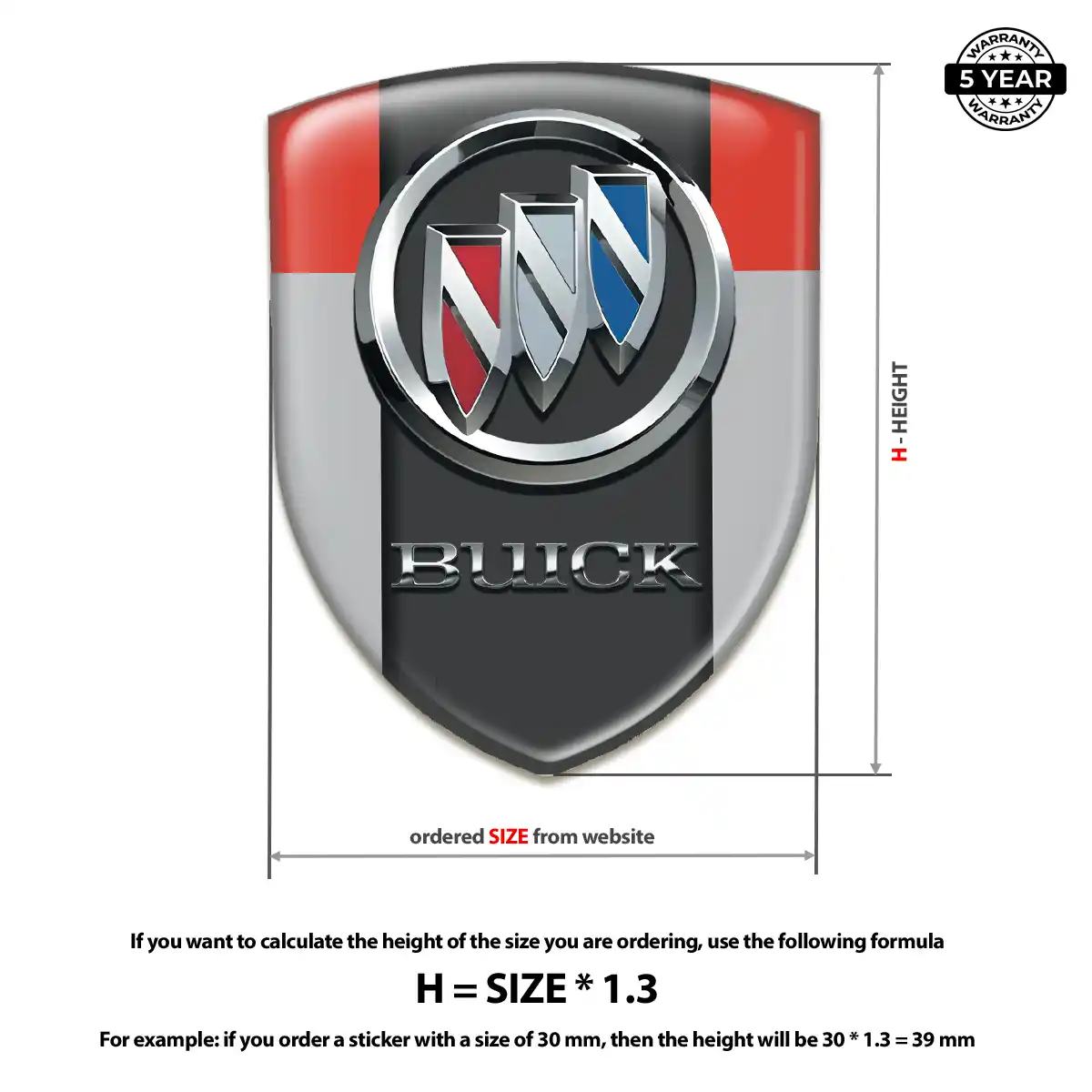 Buick Epoxy Domed Sticker Opulent Line