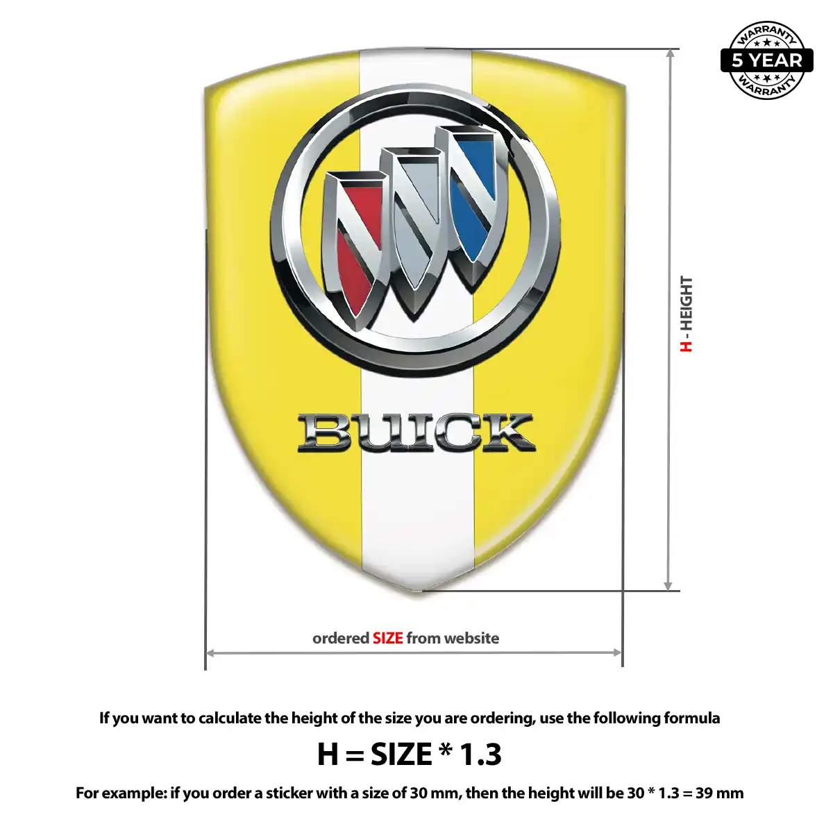 Buick Epoxy Domed Sticker Premium Dome
