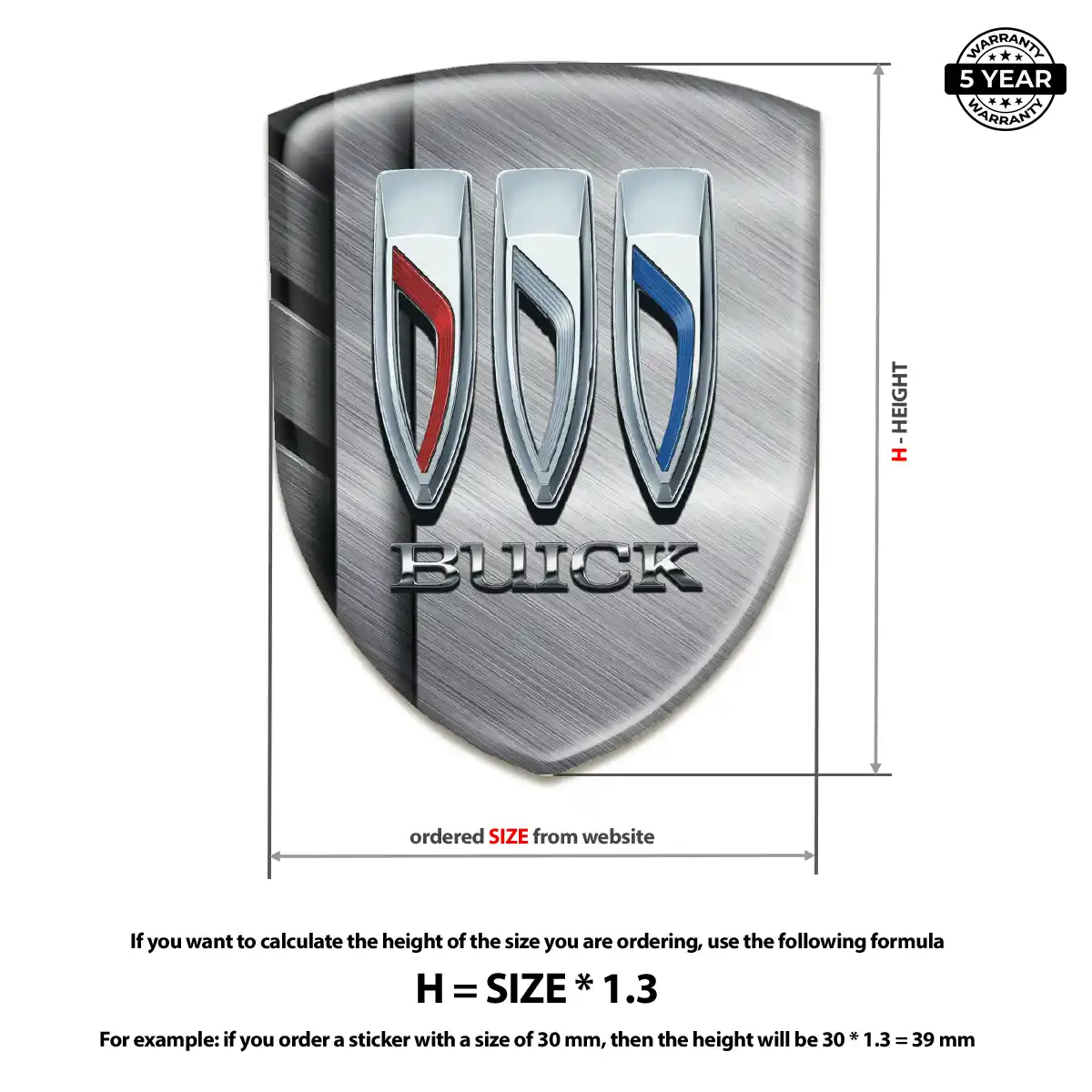 Buick Epoxy Domed Sticker Prime Quality