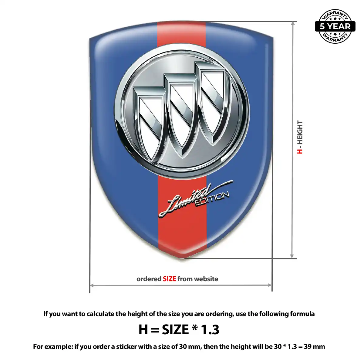 Buick Epoxy Domed Sticker Refined Design