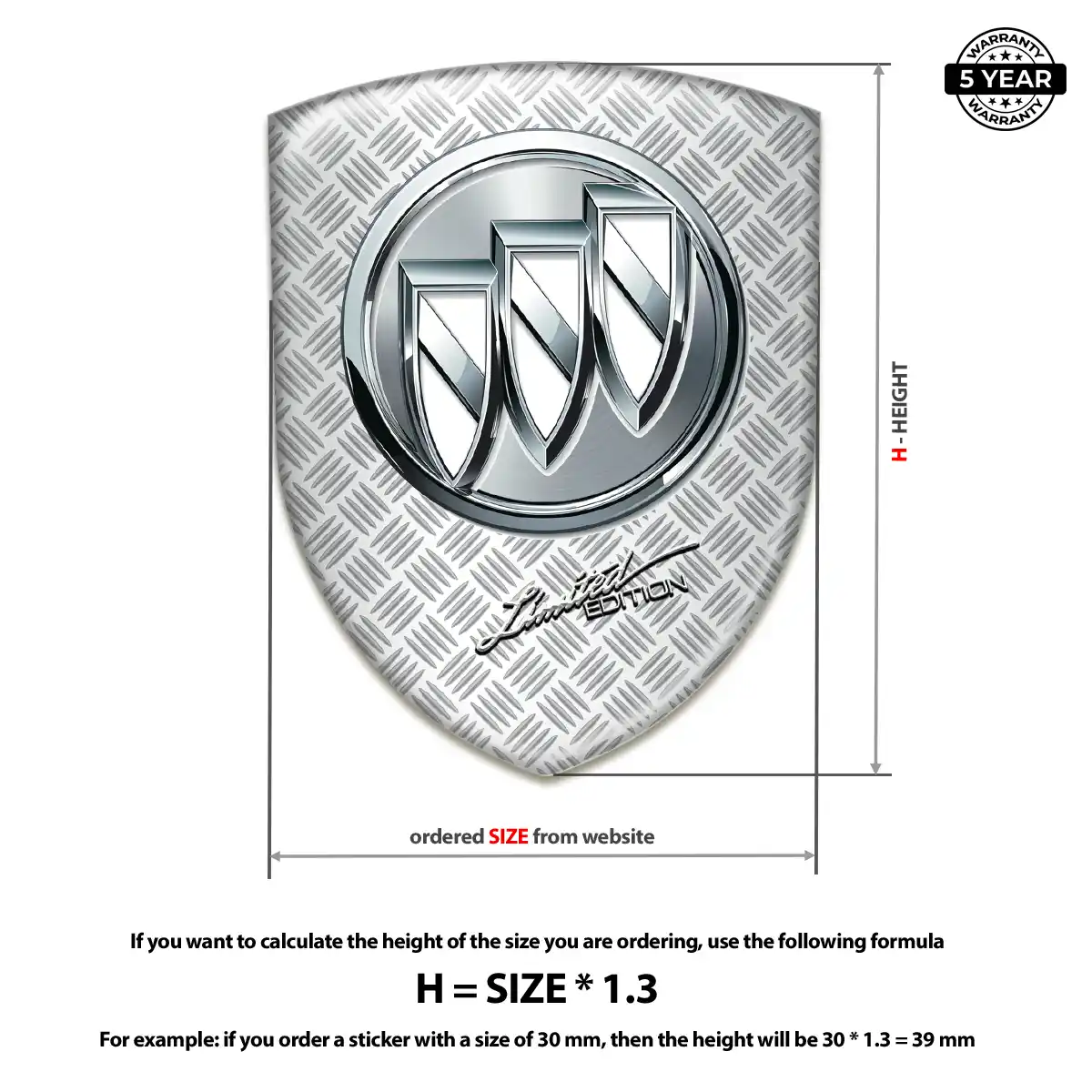 Buick Epoxy Domed Sticker Resin Elite