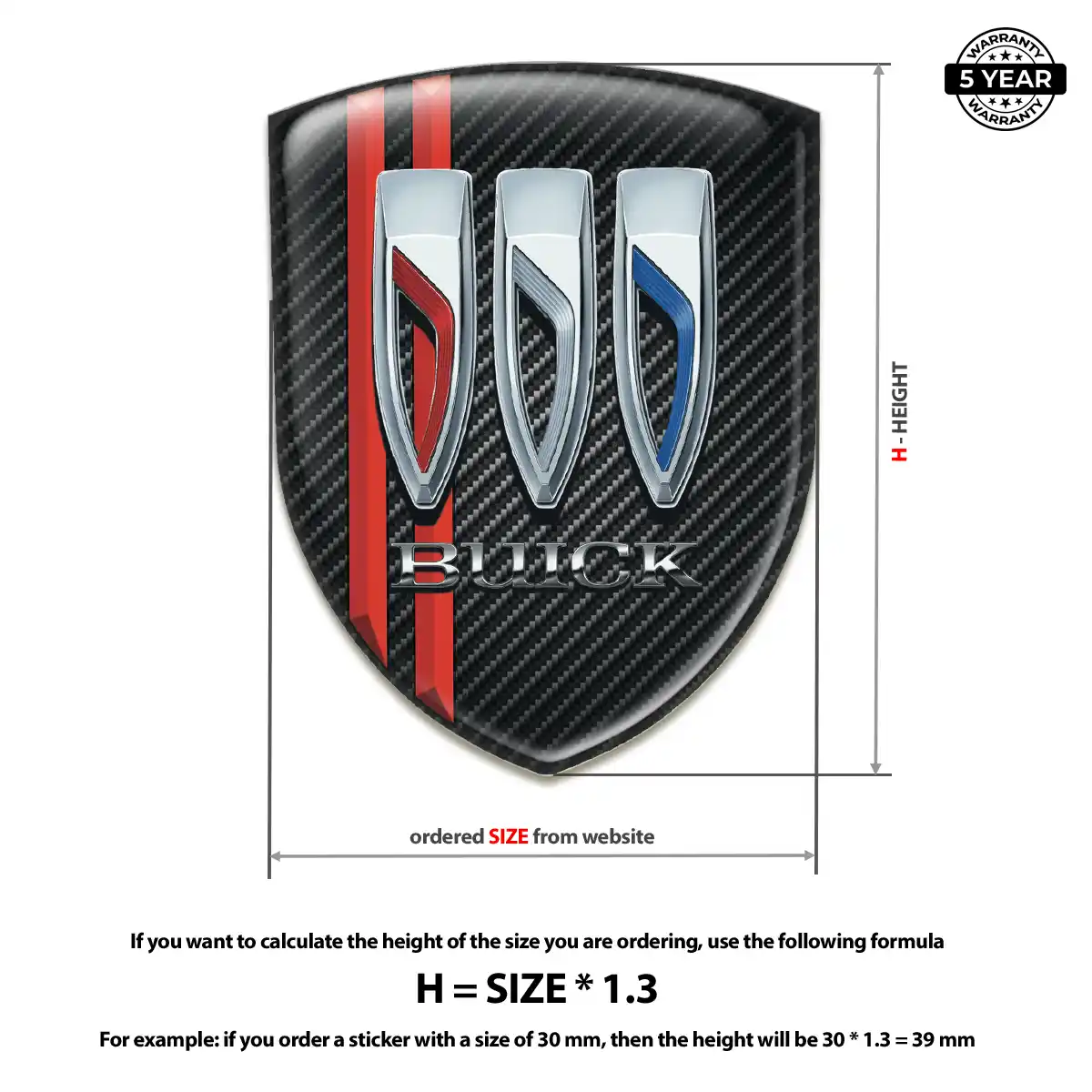 Buick Epoxy Domed Sticker Superior Craft