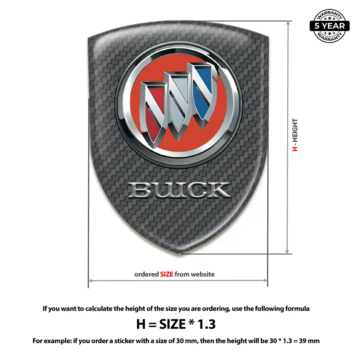 Buick Gel Badge Sticker Elite Finish