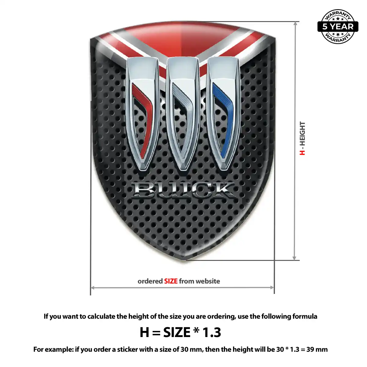 Buick Gel Badge Sticker Premium Dome