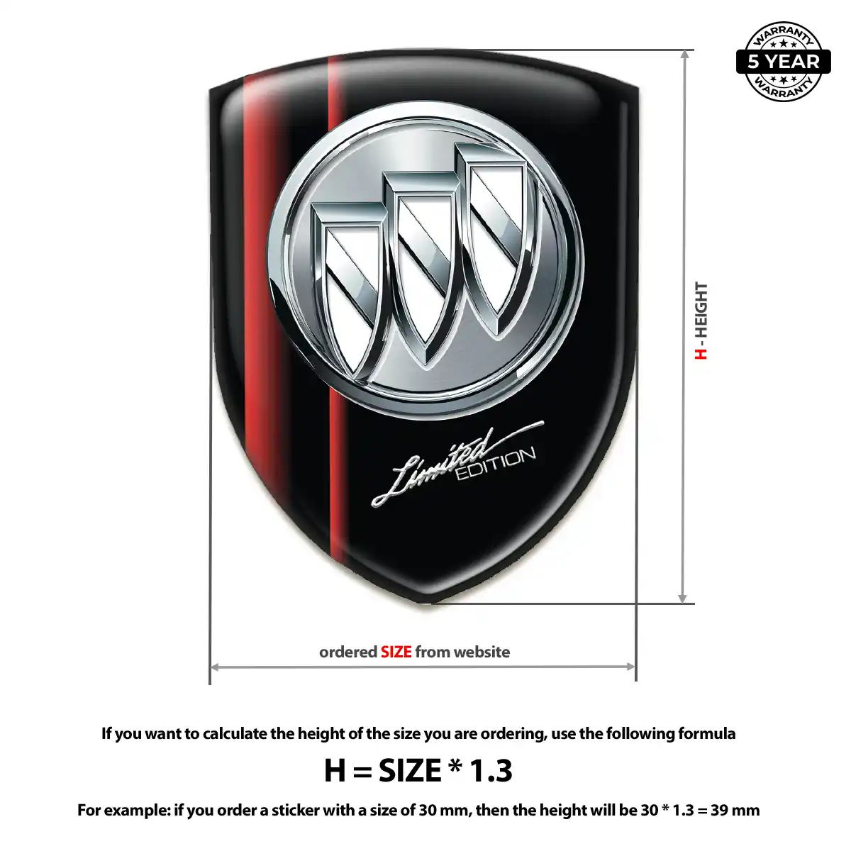 Buick Gel Badge Sticker Prestige Line