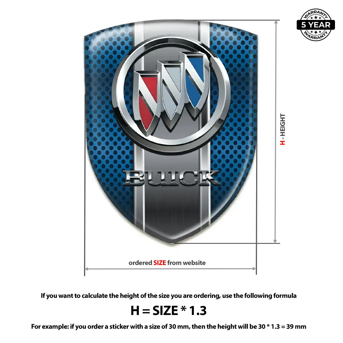 Buick Gel Badge Sticker Resin Elite