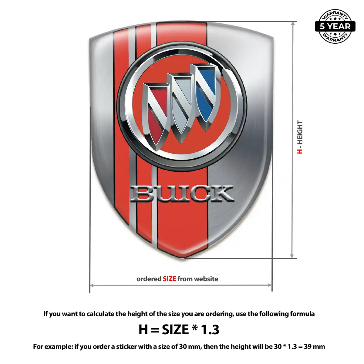 Buick Gel Badge Sticker Resin Luxe