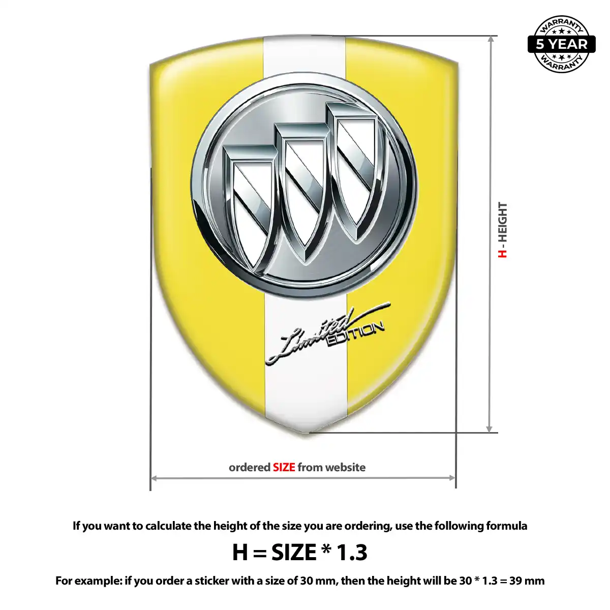 Buick Gel Badge Sticker Signature Grade