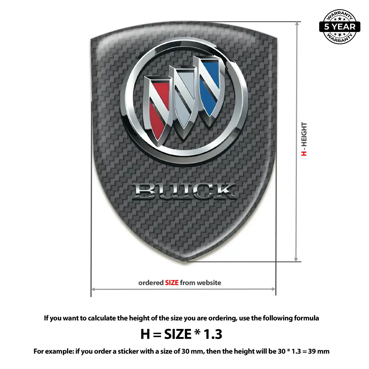 Buick Gel Emblem Sticker Deluxe Edition