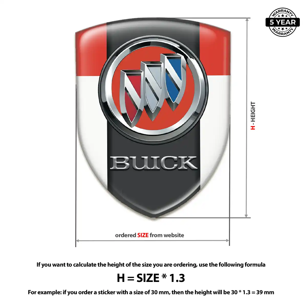 Buick Gel Emblem Sticker Elite Edition