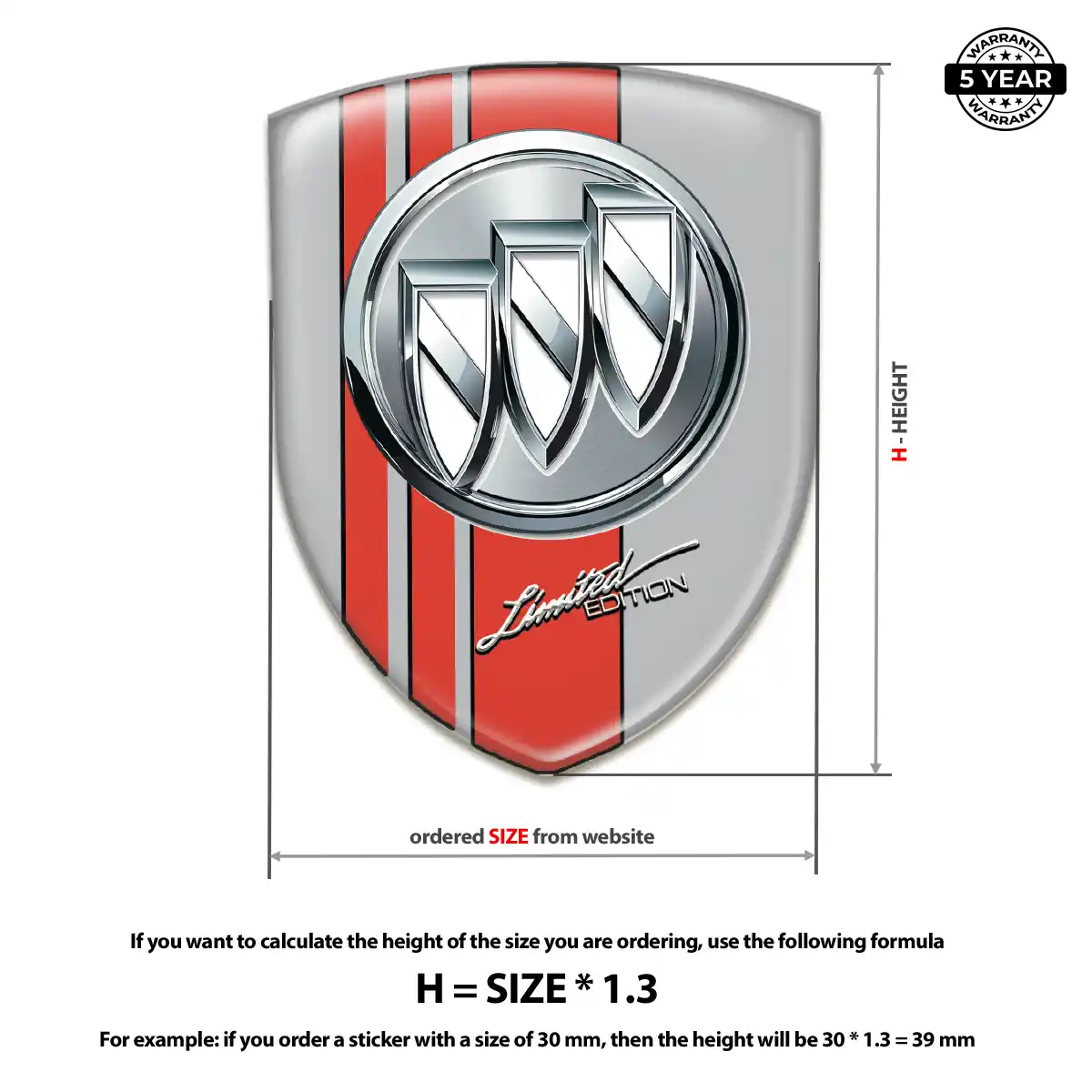 Buick Gel Emblem Sticker Elite Finish