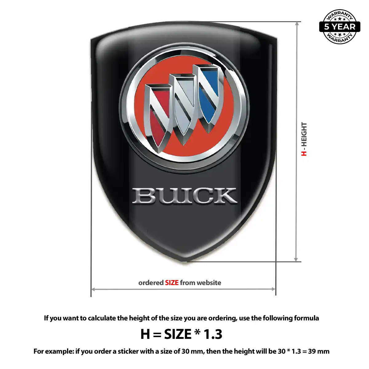 Buick Gel Emblem Sticker Prestige Line