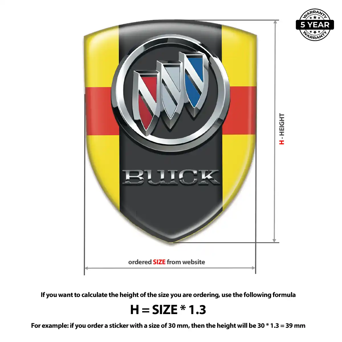 Buick Gel Emblem Sticker Resin Elite