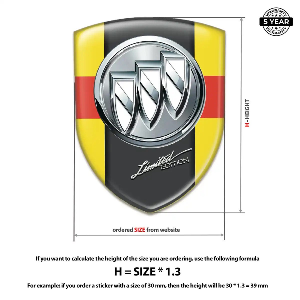 Buick Gel Emblem Sticker Resin Luxe