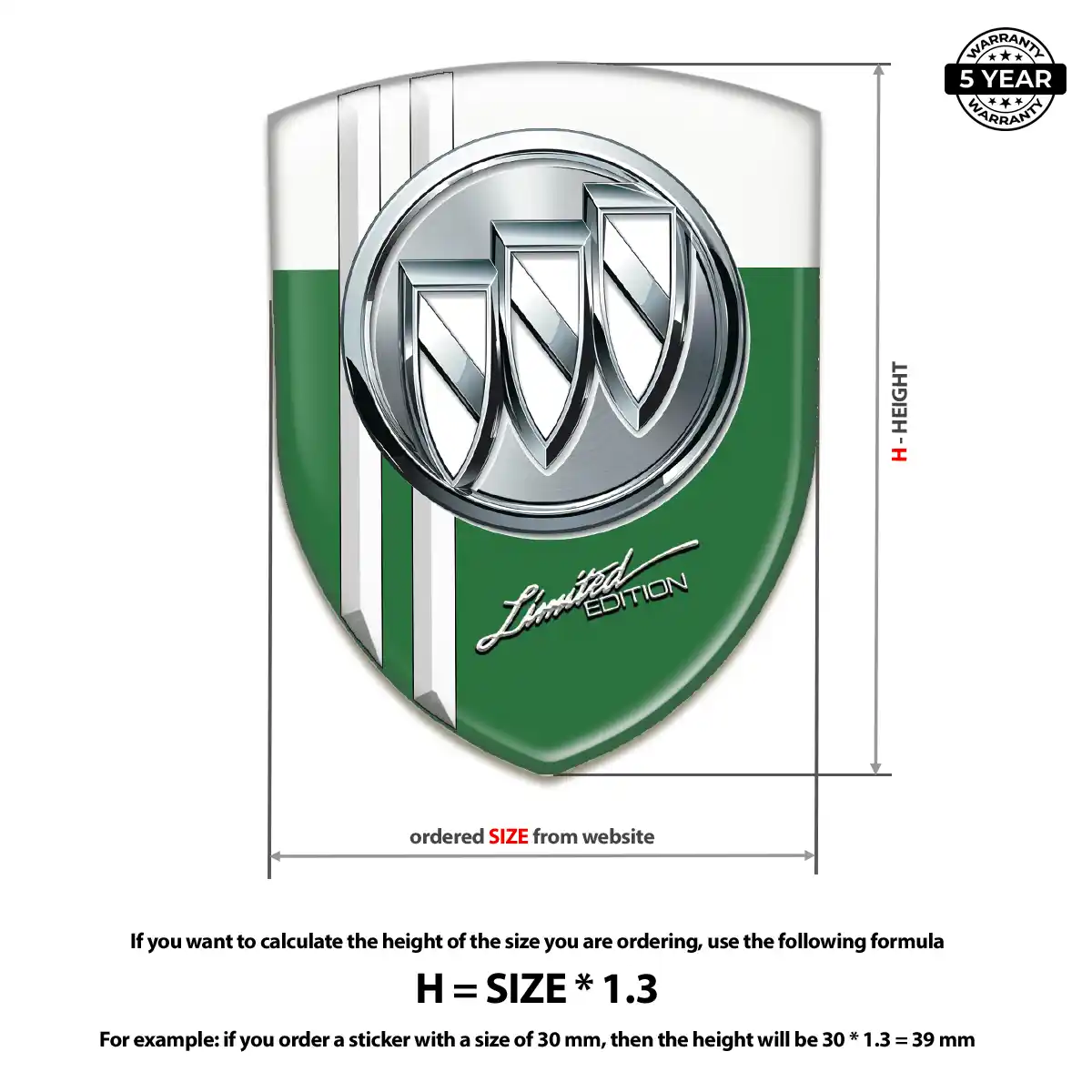 Buick Gel Emblem Sticker Signature Grade