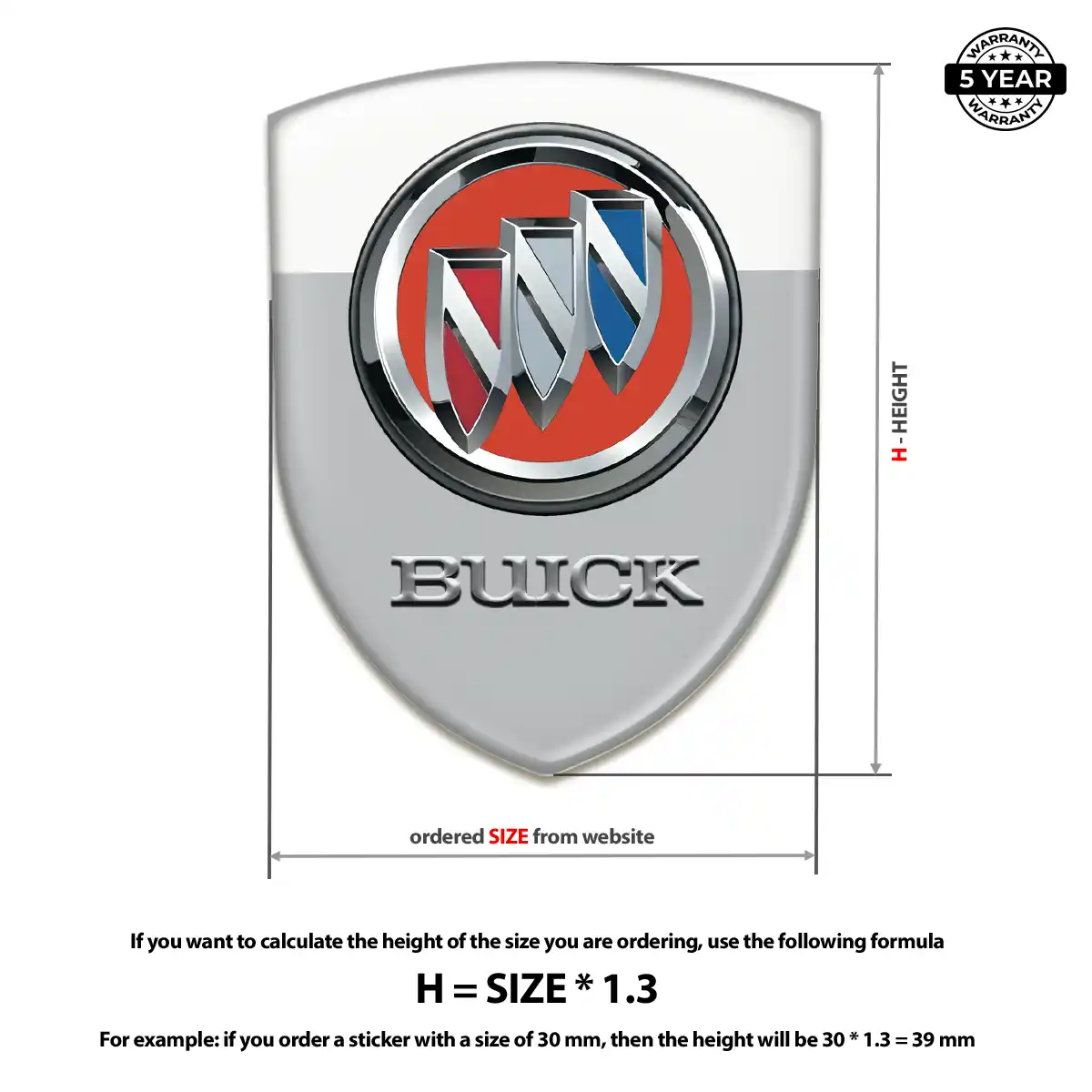 Buick Gel Emblem Sticker Sleek Style