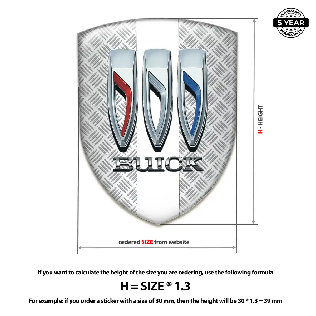 Buick Logo Sticker Premium Dome