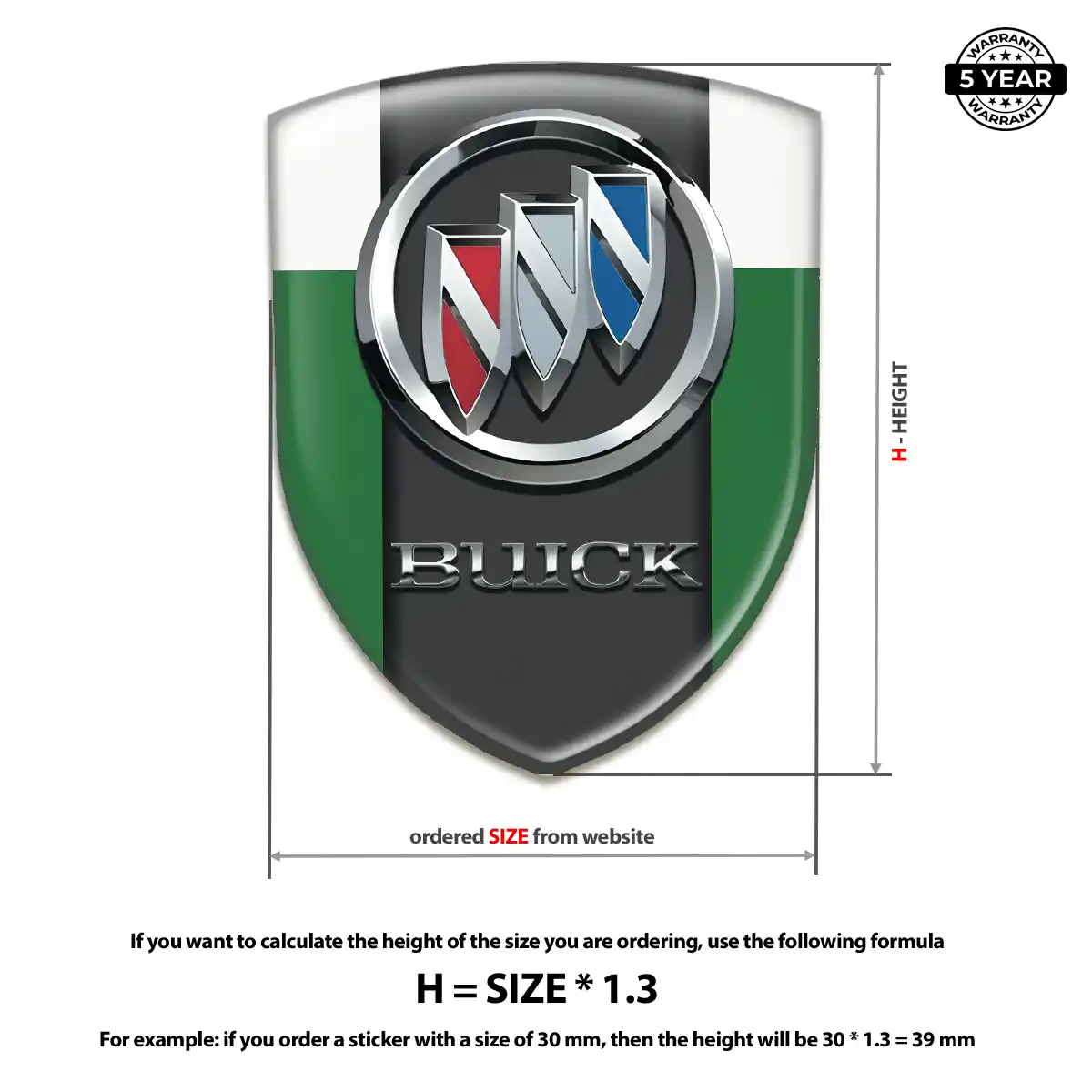 Buick Logo Sticker Resin Elite