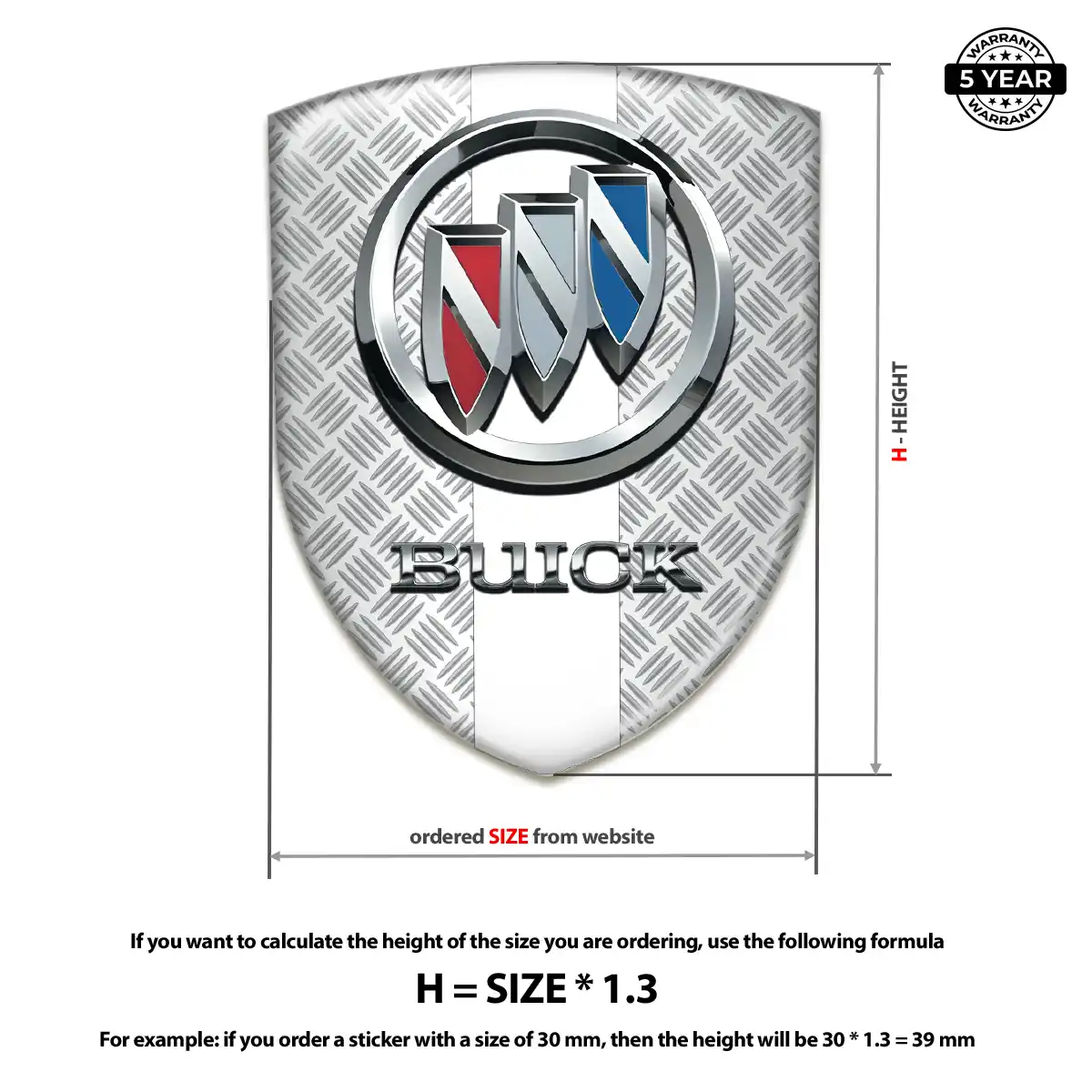Buick Logo Sticker Resin Luxe