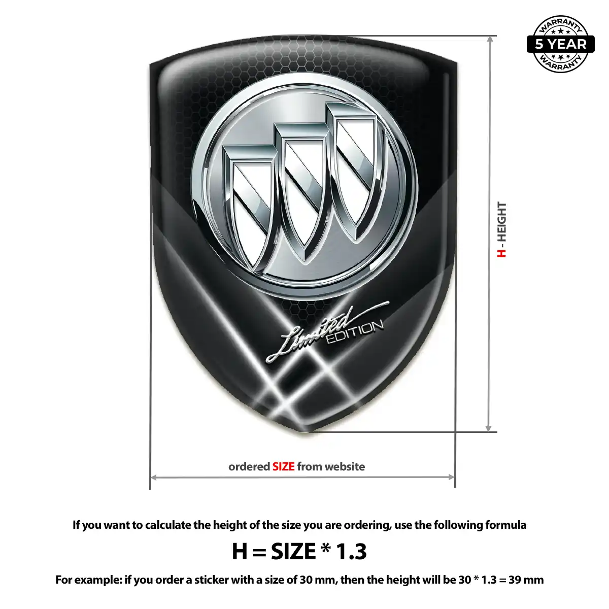 Buick Polyurethane Domed Sticker Deluxe Edition